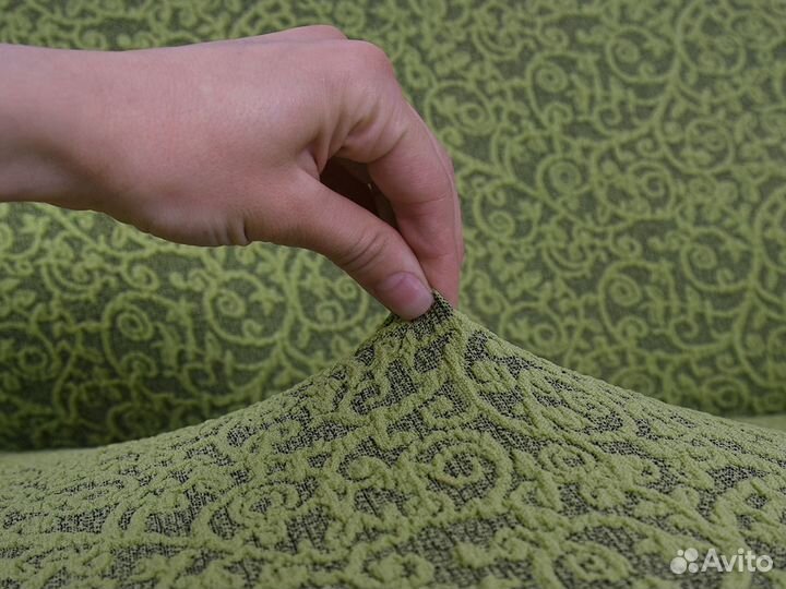 Чехол на диван и 2 кресла набор, Зеленый светлый