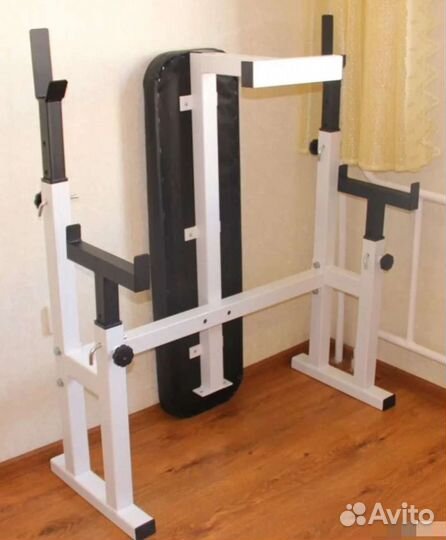 Скамья для жима лежа со стойками Белая