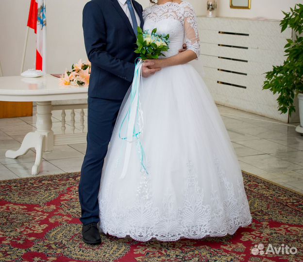 Свадебное платье+шубка