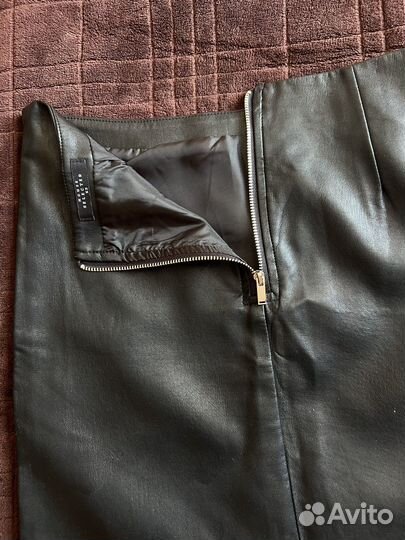 Кожаная мини-юбка