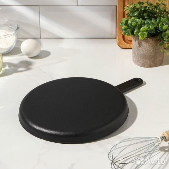 Сковорода блинная чугунная 'Круг', d24 см, чугунна
