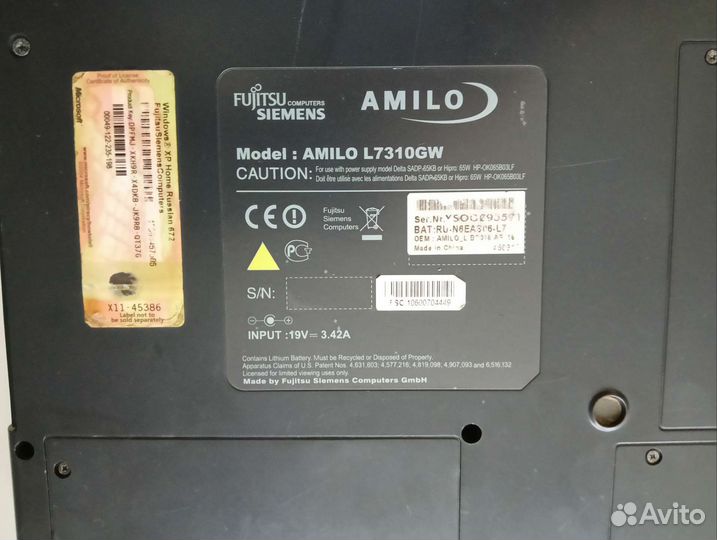 Fujitsu siemens amilo l7310gw