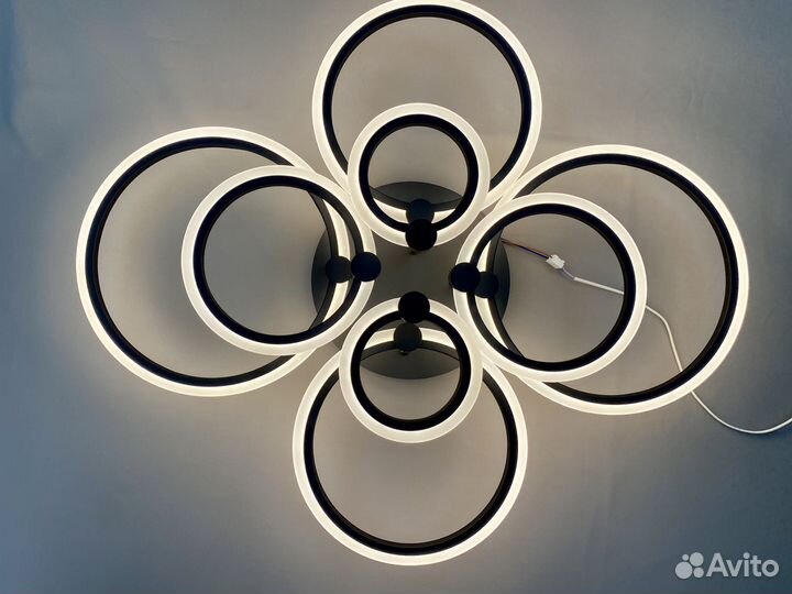 Люстра светодиодная Вега 8 ламп RGB свет Пульт