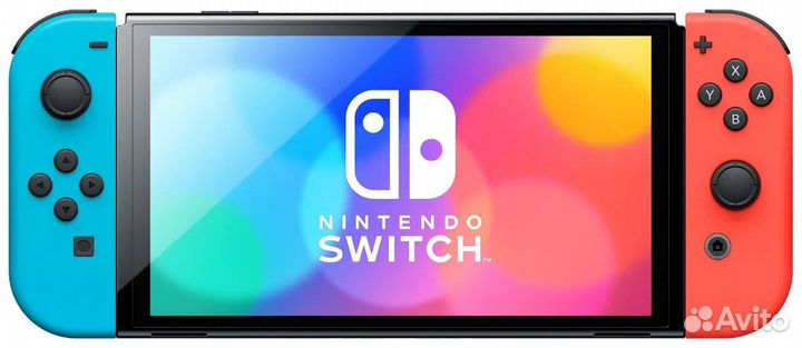 Nintendo Switch oled 64 гб неоновый красный