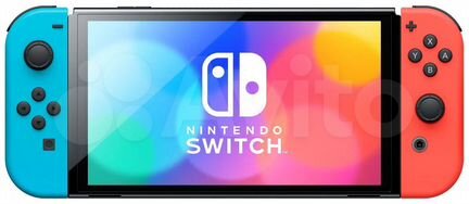 Nintendo Switch oled 64 гб неоновый красный