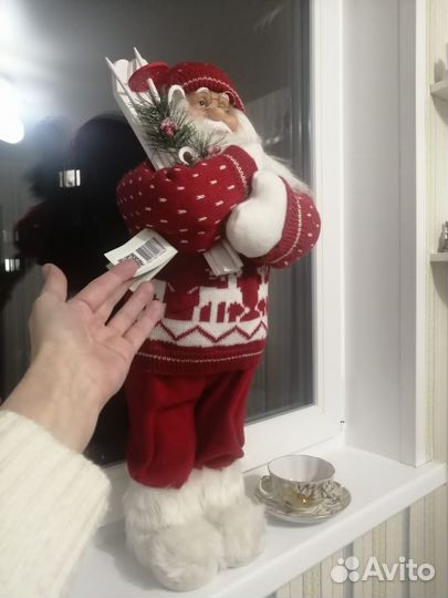 Дед мороз с Лыжами санта клаус 60см очень большой