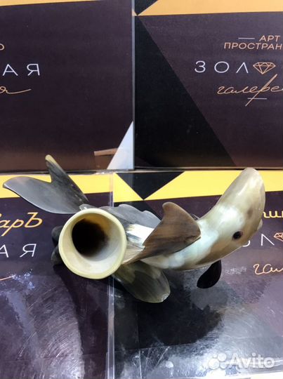 Статуэтка карандашница Рыба из рога