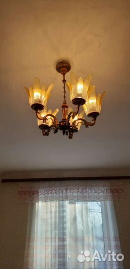 Люстра потолочная из бронзы советская
