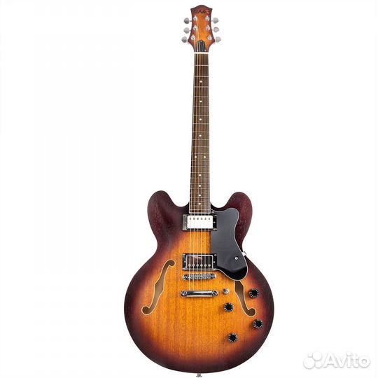 Полуакустическая гитара Eart E-335 Brown Sunburst