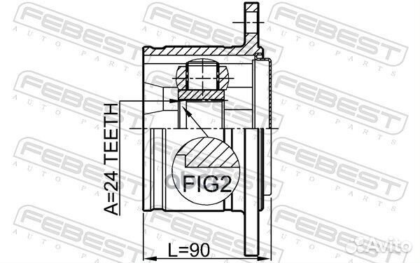 Шрус внутренний 24x129 toyota hiace/hiace S.B.V