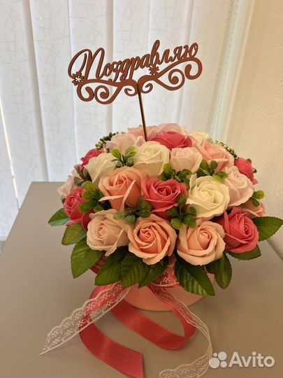 Букет из мыльных роз