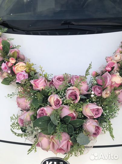 Свадебное украшение на машину. Аренда