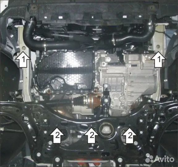 Защита двигателя и кпп VW Passat B8 2015 +