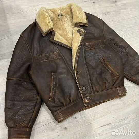 Дубленка авиатор кожанная