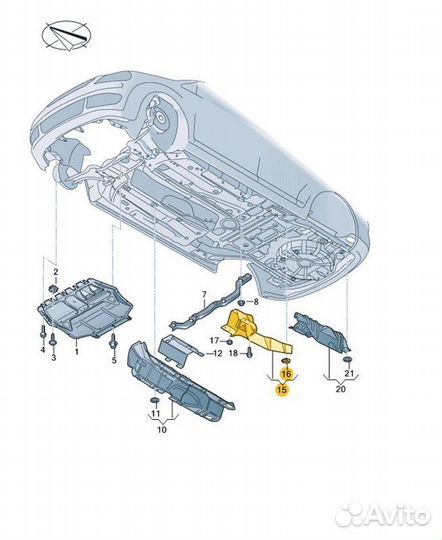 Тепловой экран Volkswagen Caddy 2K cfhc 2018