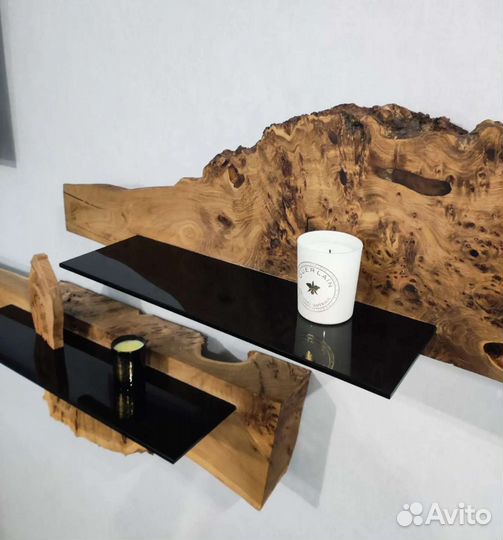 Полки настенные из массива дерева