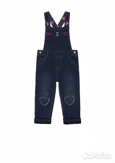 Брюки джинсы полукомбинезон на флисе Mothercare