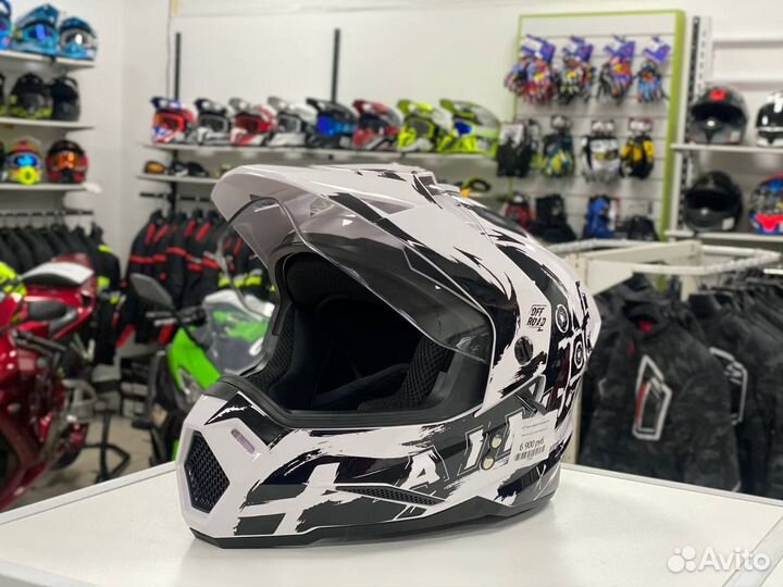 Шлем Мотард детский AIM White/Black