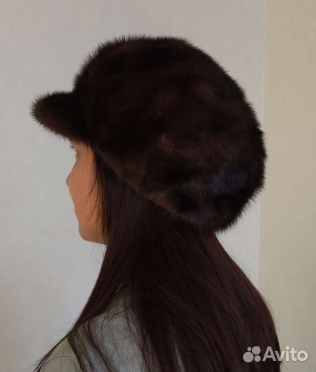 Норковая шапка кепи женская