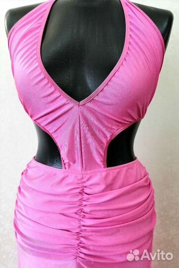 Розовое новое клубное платье (3шт)