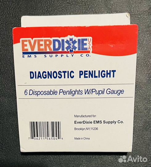 Фонарик Dixie Ems (США) с шкалой размера зрачка