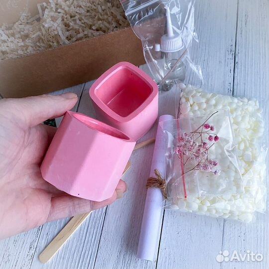 Набор для создания свечей в гипсовых стаканчиках