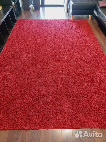 Ковёр с длинным ворсом, ковёр шегги,цвет марсала