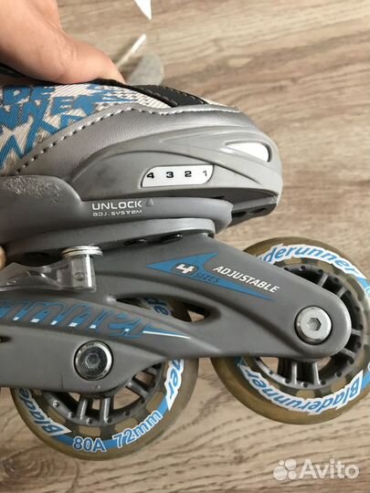 Роликовые коньки bladerunner 19 см. Защита и шлем