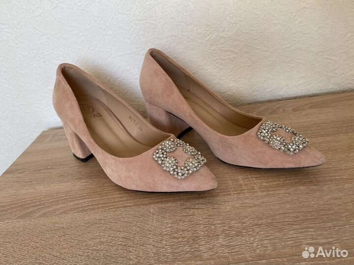 Туфли женские 38 бежевые текстиль