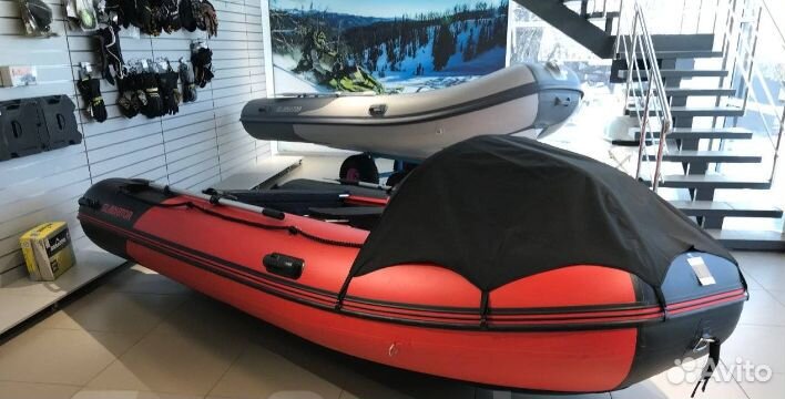 Надувная лодка gladiator E420PRO черная красная