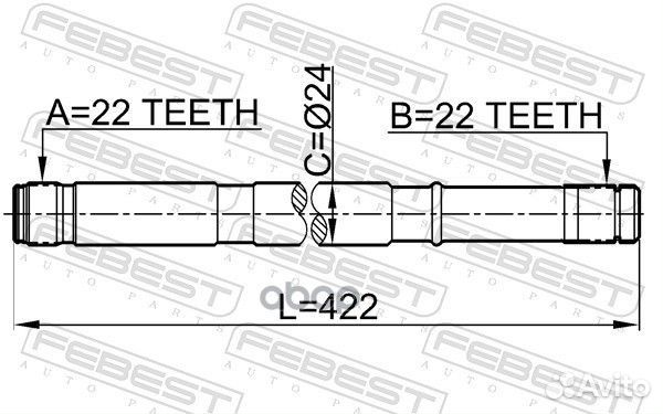 Полуось левая 22x422x22 (nissan almera N16 (UKP