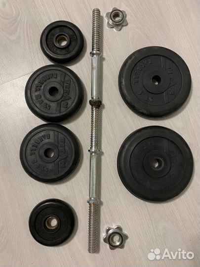 Гриф с блинами barbell 5, 2.5 и 1.25 кг