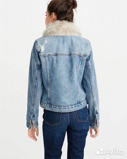 Джинсовая куртка с шерпа Anercrombie Fitch