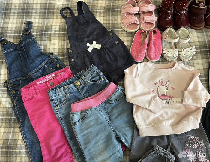 Одежда и обувь пакетом для девочки 74-98