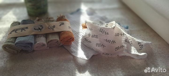 Салфетки для кормления платочки муслиновые