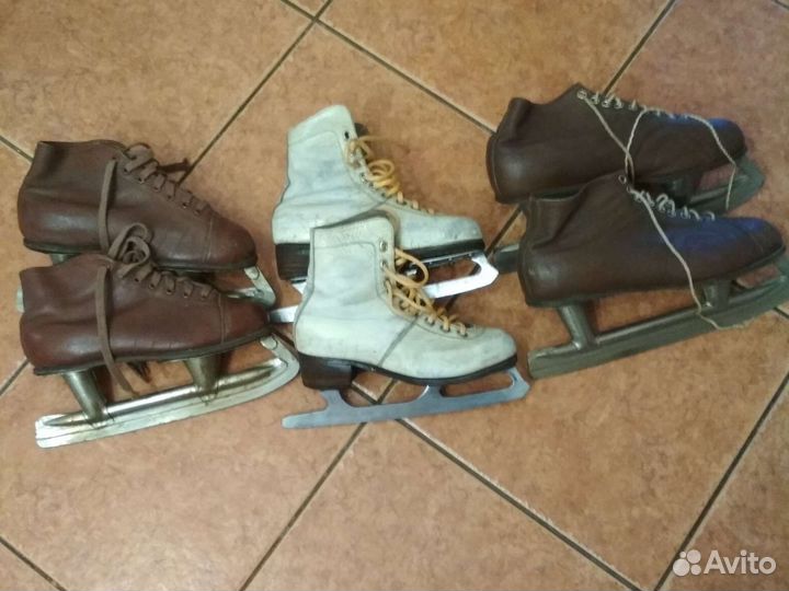 Коньки советского периода, р-р 36, 41,белые 34