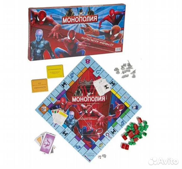 Настольная игра Монополия Человек паук с карточкам