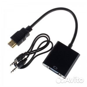 Кабель переходник hdmi - VGA (D-SUB) + audio