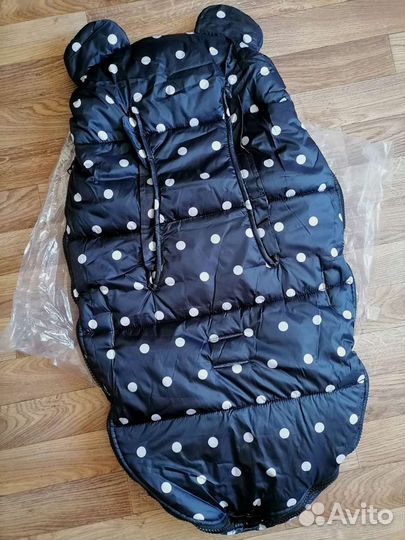 Конверт черный в горох