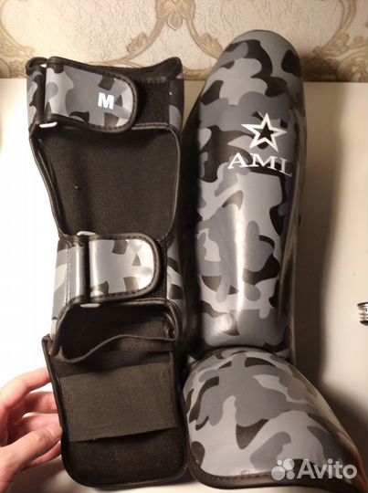 Защита голени AML thai камуфляж черный M