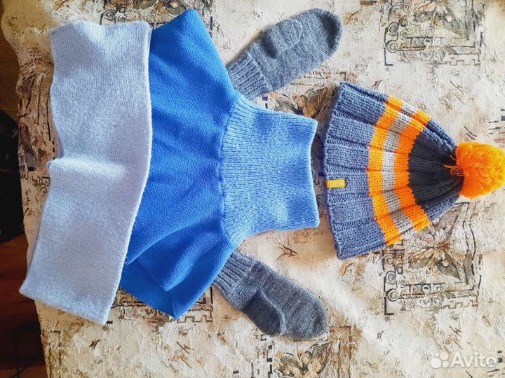 Шапка, шарфик, варежки и воротник