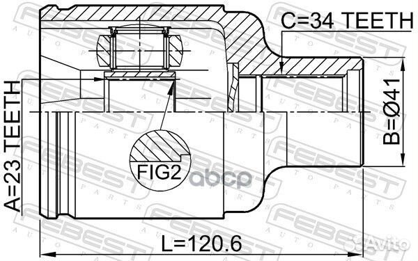 Шрус внутренний правый 23x41x34 1811-mokrh Febest