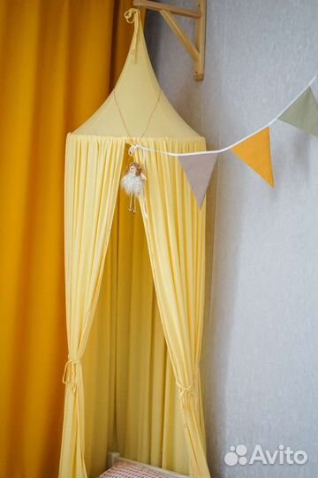 Балдахин шатёр хлопковый для детской кроватки