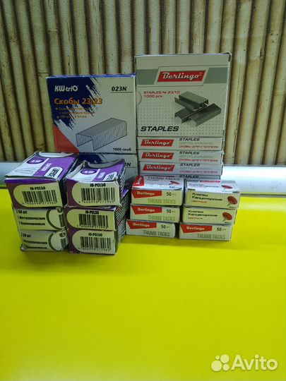 Скобы для степлера скрепки кнопки