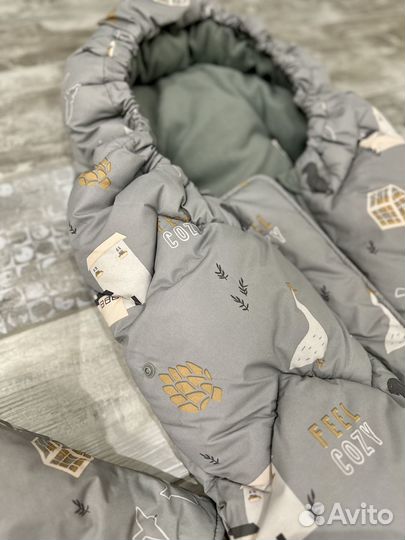 Конверт трансформер на коляску + варежки Leokid