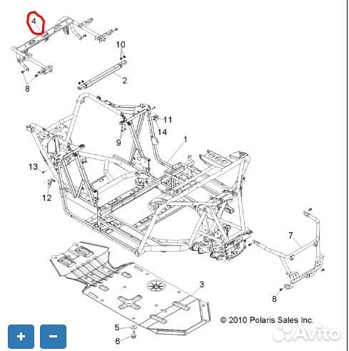 Задний подрамник Polaris RZR 900 E 1017473-458