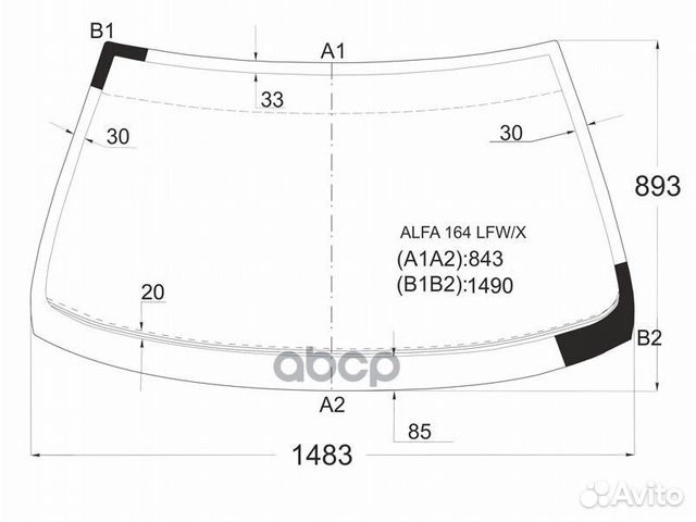 Стекло лобовое alfa romeo 164 87-98 alfa164 LFW