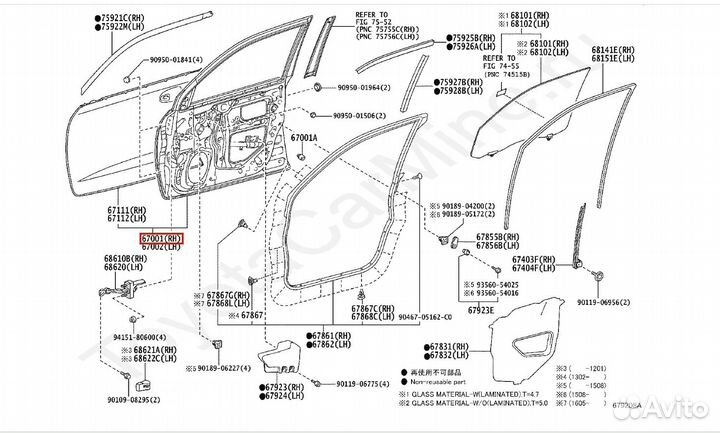 Дверь передняя правая Land Cruiser 200 2007-2012