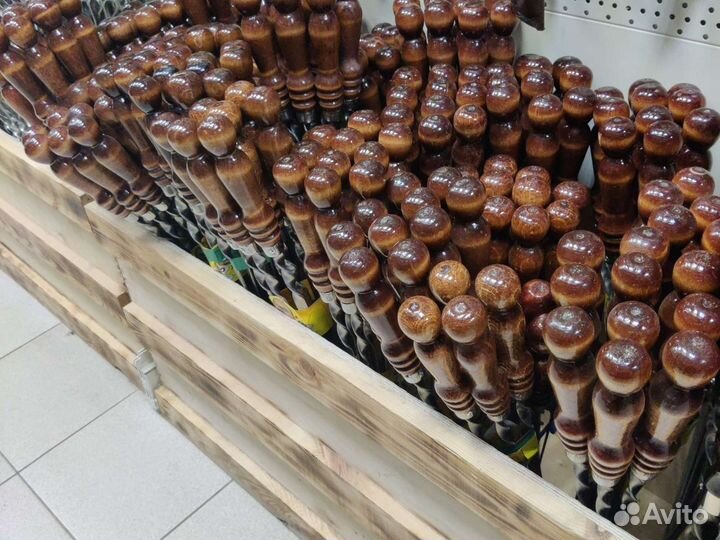 Шампура для шашлыка с дер.ручкой и кольцом