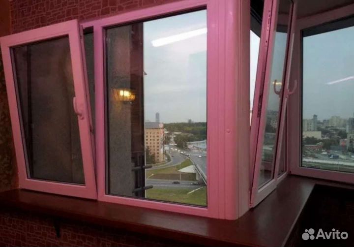 Окна пластиковые крашенные по RAL